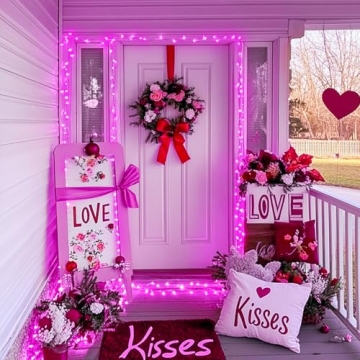 JMEXSUSS 4 Pack Pink LED Fairy Lights for Valentine's Day
