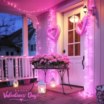 JMEXSUSS 4 Pack Pink LED Fairy Lights for Valentine's Day