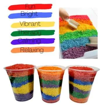 The Wood Etch - Colored Rice in Vibrant Colors, Sensory Bin Filler, Rainbow Rice for Art & Craft, Creative Learning & Color Perception, Non-Toxic, Safe for Kids & Pets, Made in The USA 6Lbs (Rainbow Rice)