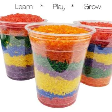 The Wood Etch - Colored Rice in Vibrant Colors, Sensory Bin Filler, Rainbow Rice for Art & Craft, Creative Learning & Color Perception, Non-Toxic, Safe for Kids & Pets, Made in The USA 6Lbs (Rainbow Rice)