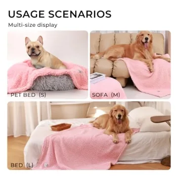 Luciphia Cozy Pet Blanket for Small Dogs Cats, Soft Sherpa