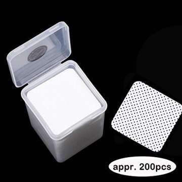 Lash Extension Supplies 200PCS Lint Free Adhesive Wipes Eyelash Extensions Glue Wipes Super Absorbent Nail Polish Remover Wipes Adhesive Nozzle Wipes Cotton Free Non-Woven Fabric Pads by GEMERRY