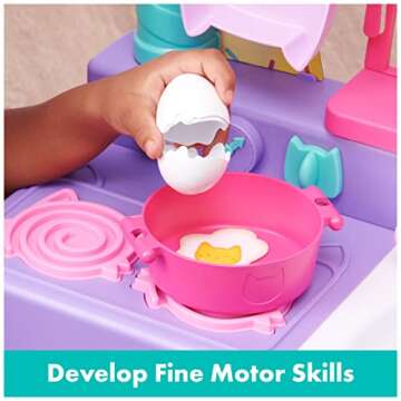 Gabby’s Dollhouse, Cakey Kitchen Set for Kids with Play Kitchen Accessories, Play Food, Sounds, Music and Kids Toys for Girls and Boys Ages 3 and up