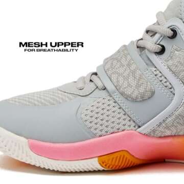 AND1 Gamma 4.0 SS Boys & Girls Basketball Shoes, Kids Youth Cool Basketball Sneakers with Strap - Si...