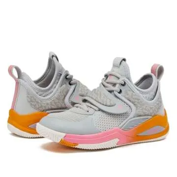 AND1 Gamma 4.0 SS Boys & Girls Basketball Shoes, Kids Youth Cool Basketball Sneakers with Strap - Silver Grey, 1 Little Kid