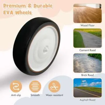 HONEY JOY Ride On Push Car, Outdoor Toddler Riding Toys w/Steering Wheel, Horn & Storage, Foot-to-Floor Sliding Car, No Batteries, Retro Baby Ride On Toys for Boys and Girls (White)