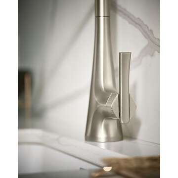 Moen S5235SRS Sinema One Handle Pre-Rinse Spring Pulldown Kitchen Faucet with Power Boost, Spot Resist Stainless