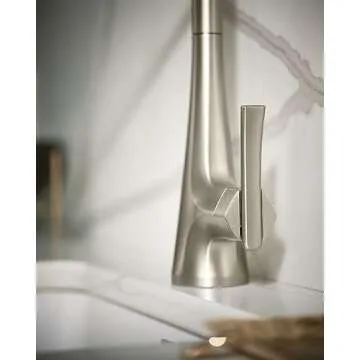 Moen S5235SRS Sinema One Handle Pre-Rinse Spring Pulldown Kitchen Faucet with Power Boost, Spot Resist Stainless