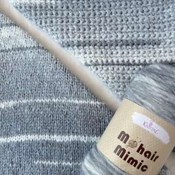 Mohair Mimic Soft Chunky Acrylic Yarn for Crocheting, 2 Skeins, 524Yds/300G, Free Pattern - #5 Bulky Weight Variegated Yarn for Knitting - Dolphin Gray