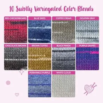 Mohair Mimic Soft Chunky Acrylic Yarn for Crocheting, 2 Skeins, 524Yds/300G, Free Pattern - #5 Bulky Weight Variegated Yarn for Knitting - Dolphin Gray