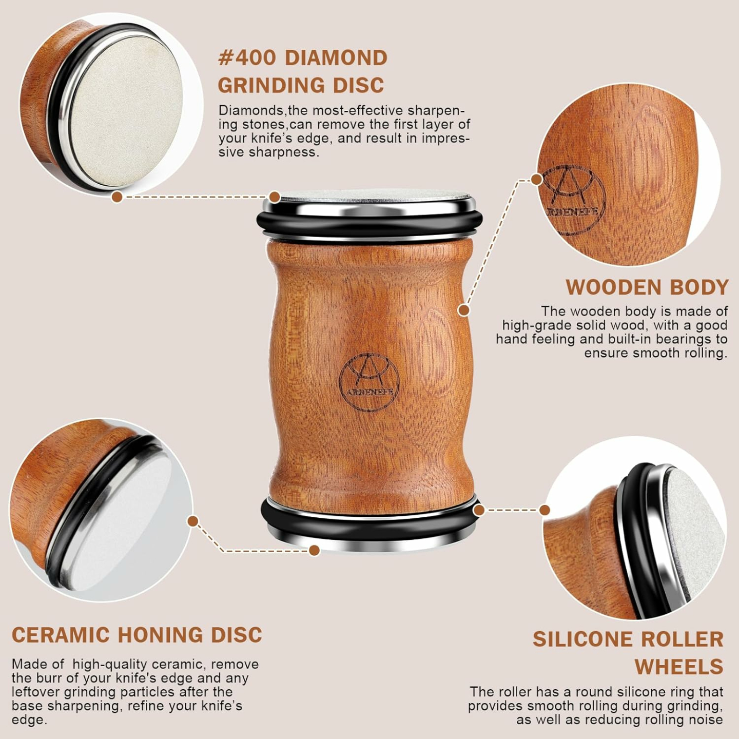 5-in-1 Knife Sharpener with Magnetic Base