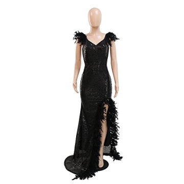 Sexy Feather Sequin Prom Dress for Elegant Evenings