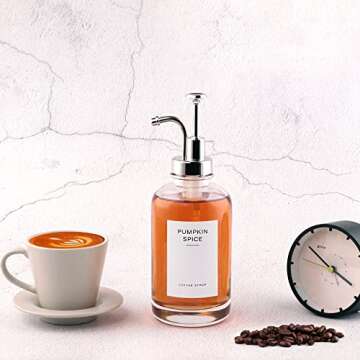 84 Syrup Labels for Bar Accessories, Minimalist Fancy Decor, Waterproof Labels for Bottles (2 x 3 inch)