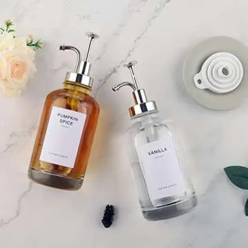 84 Syrup Labels for Bar Accessories, Minimalist Fancy Decor, Waterproof Labels for Bottles (2 x 3 inch)