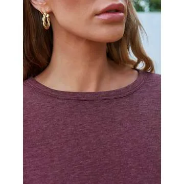 AUTOMET Long Sleeve Round Neck Tee Shirt for Fall