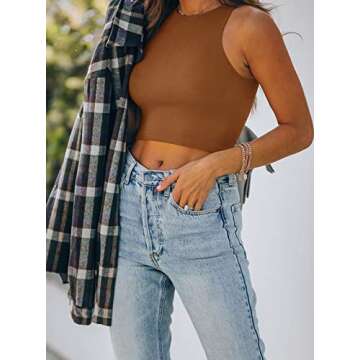 Trendy High Neck Cropped Tank Top for Teen Girls