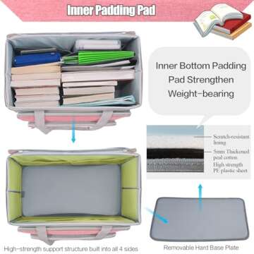 FINESUN Teacher Bag Craft Bag with Detachable Dolly Multifunctional Rolling Bag Briefcase Wheeled Bag for Work,Teaching,Office,Craft Rolling Tote Bag