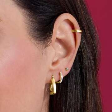 RS Pure Golden Single Ear Cuff - Effortless Elegance