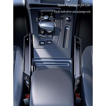 Owntow Universal Fit Car Gap Filler, Premium Leather Seat Gap Filler Organizer, SUV Truck Essentials (Black, 1 Pack)