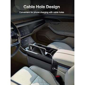 Owntow Universal Fit Car Gap Filler, Premium Leather Seat Gap Filler Organizer, SUV Truck Essentials (Black, 1 Pack)