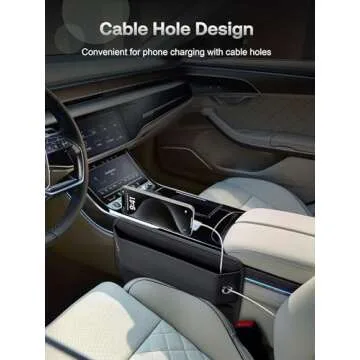 Owntow Universal Fit Car Gap Filler, Premium Leather Seat Gap Filler Organizer, SUV Truck Essentials (Black, 1 Pack)