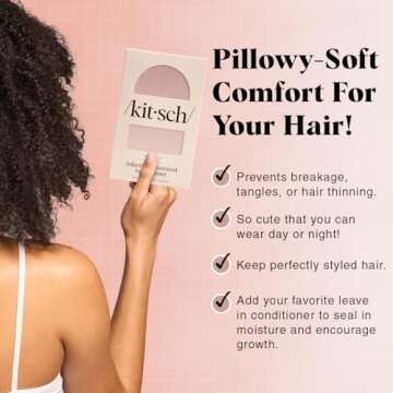 Kitsch XL Satin Sleeping Bonnets for Women - Softer Than Silk Hair Bonnet for Sleeping, Night Cap fo...