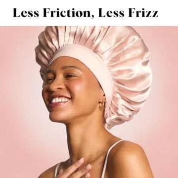 Kitsch XL Satin Sleeping Bonnets for Women - Softer Than Silk Hair Bonnet for Sleeping, Night Cap for Curly, Textured & Perfectly Styled Hair, Large Sleep Bonnets Prevents Breakage & Tangles - Blush