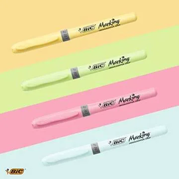 Bic Highlighter Grip Pens with Anti-Drying Technology - 4 Pack