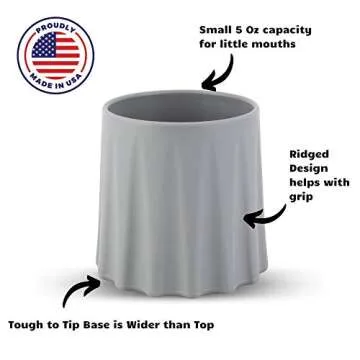 EZTOTZ Tough To Tip BPA Free Plastic Baby Cups USA Made - Open Top Cups For Kids - Tip Resistant Kid...