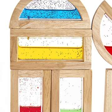 Guidecraft Rainbow Blocks with Shimmering Water for Kids