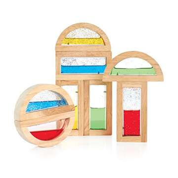 Guidecraft Rainbow Blocks with Shimmering Water for Kids