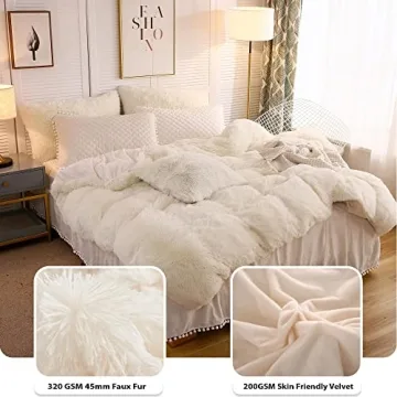 LIFEREVO Luxury Shaggy Duvet Cover Set for Comfort