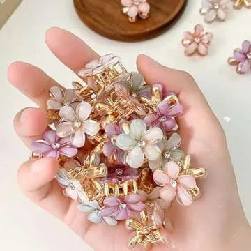 Stylish 20 Pcs Flower Hair Claw Clips for Women and Girls