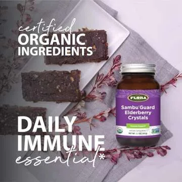 Flora - SambuGuard Elderberry Crystals, Provides Antioxidants & Immune Support, Strengthen Immunity, Detox Body, Boost Energy, 1.7-oz. Powder