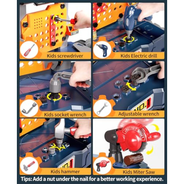 Deejoy Kids Tool Bench with Realistic Tools Ages 3-5