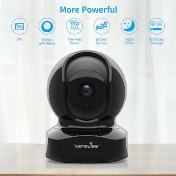 Wansview Security Camera, IP Camera 2K, WiFi Home Indoor Camera for Baby/Pet/Nanny, 2 Way Audio Nigh...