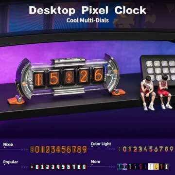 Divoom Times Gate - Cyberpunk Gaming Setup Digital Clock with Smart APP Control, WiFi Connect, RGB L...