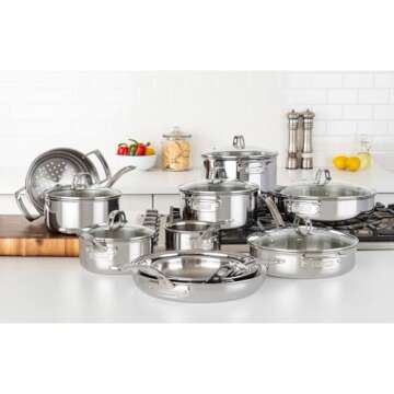 Viking 17 Piece Stainless Steel Cookware Set - Elevate Cooking Experience