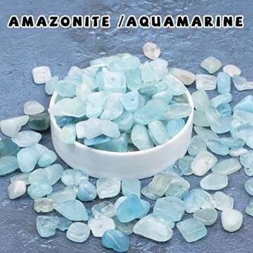 500 pcs Natural Chip Stone Beads, Amazonite Aquamarine 5-8 mm Irregular Gemstones Healing Crystal Lo...