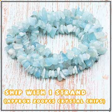 500 pcs Natural Chip Stone Beads, Amazonite Aquamarine 5-8 mm Irregular Gemstones Healing Crystal Loose Rocks Bead Hole Drilled for Jewelry Making Bracelet