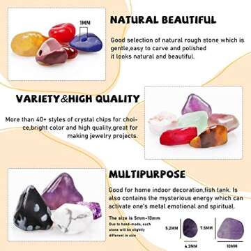 500 pcs Natural Chip Stone Beads, Amazonite Aquamarine 5-8 mm Irregular Gemstones Healing Crystal Loose Rocks Bead Hole Drilled for Jewelry Making Bracelet