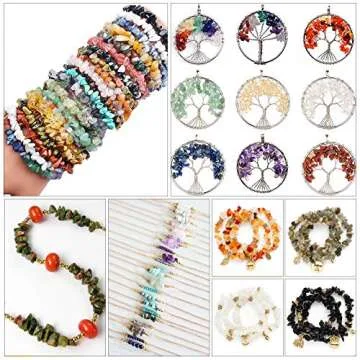 500 pcs Natural Chip Stone Beads, Amazonite Aquamarine 5-8 mm Irregular Gemstones Healing Crystal Loose Rocks Bead Hole Drilled for Jewelry Making Bracelet