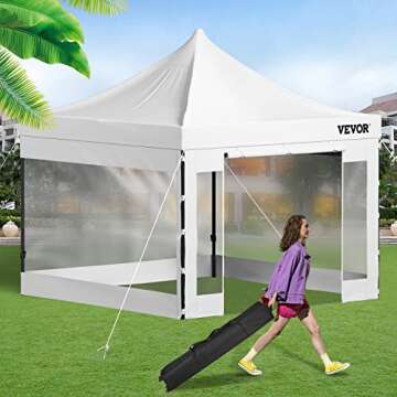 VEVOR 10x10 Pop Up Canopy Tent: Instant Portable Shelter with Sidewalls