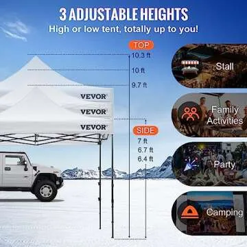 VEVOR 10x10 Pop Up Canopy Tent for Outdoor Events