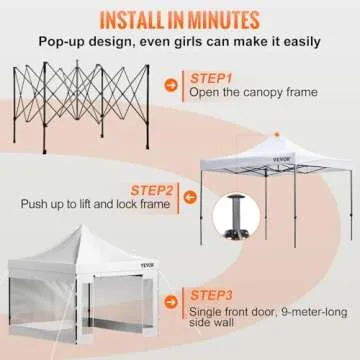VEVOR 10x10 Pop Up Canopy Tent for Outdoor Events