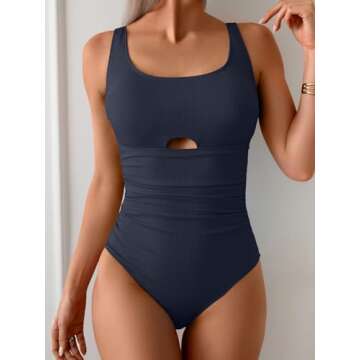 Stylish Aidonger Ribbed Swimsuit with Tummy Control