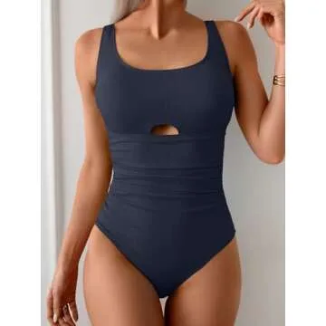 Stylish Aidonger Ribbed Swimsuit with Tummy Control