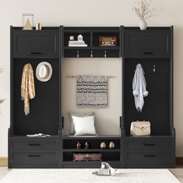 Stylish Merax 4-in-1 Hall Tree with Ample Storage