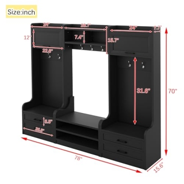 Stylish Merax 4-in-1 Hall Tree with Ample Storage