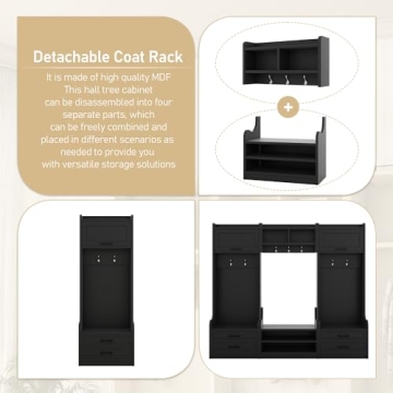 Stylish Merax 4-in-1 Hall Tree with Ample Storage